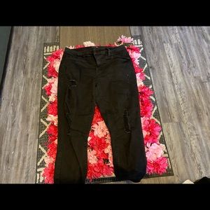 Black distressed jeans